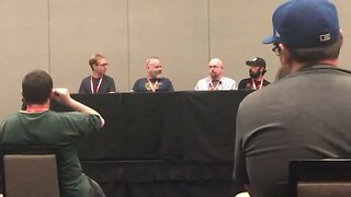 Authors Geeking Out Panel LegendsCon 2023 (Michael Kogge, Abel G Peña, Daniel Keys Moran, Jason Fry)
