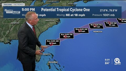 Tracking Potential Tropical Cyclone One: Saturday 5 p.m.