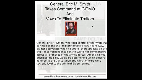 USMC GENERAL ERIC SMITH TAKES COMMAND AT GITMO & VOWS TO ELIMINATE TRAITORS