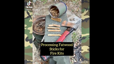 Processing Fatwood Sticks for Fire Starting