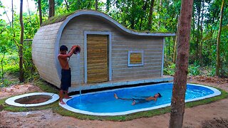 25 Days Building Jungle Villa With Swimming Pool And Dig Find Groundwater