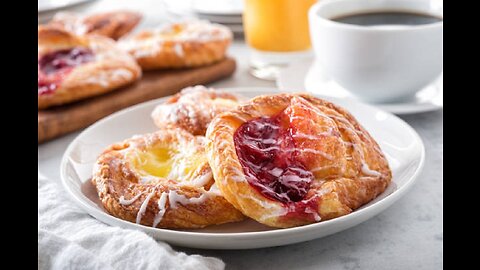 Danish Pastry Recipe - Danish Pastry With Jam Filling - Jam Puff Pastry at Home