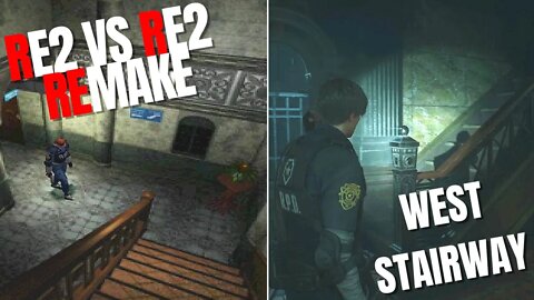 RE2 vs RE2 Remake: West Stairway