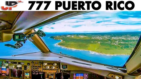 👩🏻‍✈️Pilotseye View BOEING 777 Landing in Puerto Rico🇵🇷