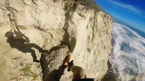 CHP helicopter rescues man that was stuck to a vertical cliff wall