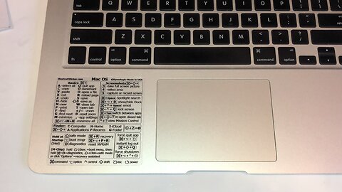SYNERLOGIC Mac OS Keyboard Shortcuts No-Residue Clear Vinyl Sticker Label Compatible MacBook Air Pro