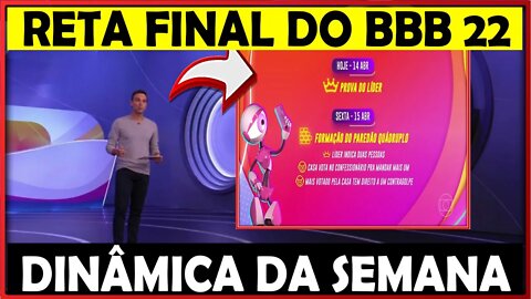 BBB22 QUAL SERÁ A DINÂMICA DA SEMANA NESSE PAREDÃO?E RETA FINAL DO BIG BROTHER BRASIL 2022 - ENTENDA