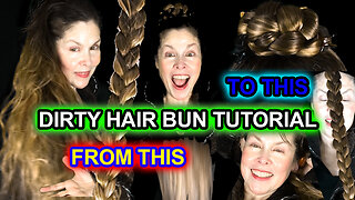 Dirty Long #Hair Hairstyle Easy Braid Bun Tutorial Demo