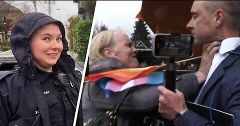 March 2023, Vancouver, Canada: Billboard Chris attacked at pro trans rally (3 clips)