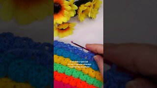 How to crochet puff V stitch short tutorial by marifu6a
