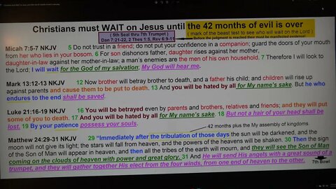 Christians must Wait on Jesus until after the 42 months of evil is over