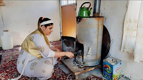 Cooking chicken meat in the village of Iran | village lifestyle of Iran