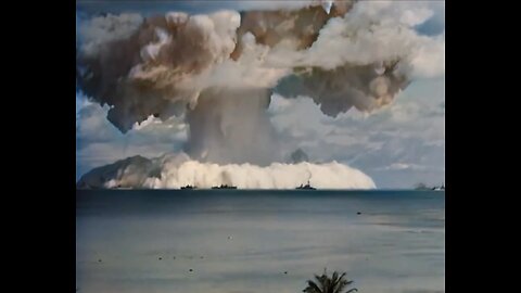 The amazing destructive power of a nuclear women being set off in the middle of the ocean