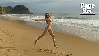 Gisele Bündchen frolics on Brazil beach in tiny string bikini