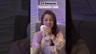 Tamanho real do bebê de 24 semanas de gravidez