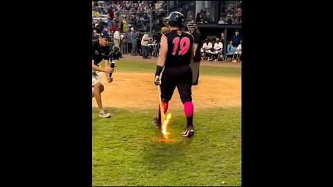 Amateur Baseball Player Lights Bat On FIRE & Smokes A Single During Game