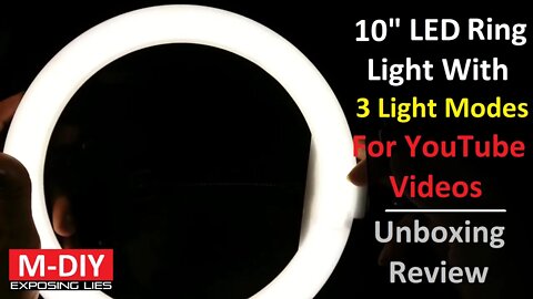 Tygot 10" LED Ring Light With 3 Light Modes For YouTube Videos (Unboxing Review) [Hindi]