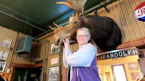 We Ate So Much Food And Smooched A Moose At Sleders Tavern In Traverse City Michigan.