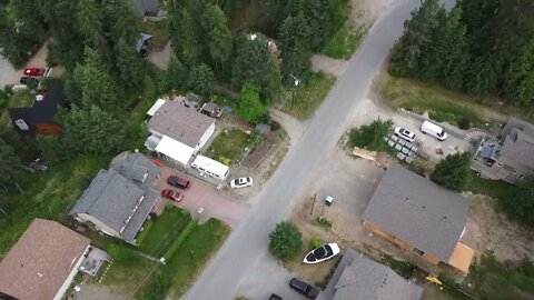 Flying above 93 Chase Road. Christina Lake.