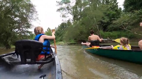 Canoeing the Bouie - Grandchildren & Rain