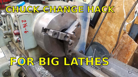 Lathe Chuck Changing Hack for Heavy Chucks