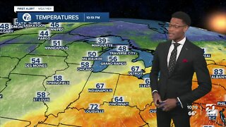 AM showers with cooler temps ahead
