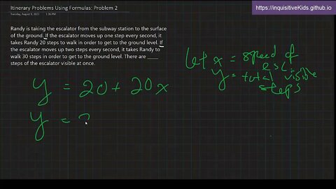 6th Grade Itinerary Problems Using Formulas: Problem 2