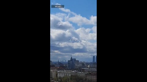 Planes heading to the final rehearsal of the Victory Parade in Moscow