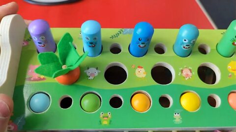 Kids will LOVE IT: 6 in 1 Wooden Montessori Toys for 1 Year Old Whack a Mole Game Hammering Pounding