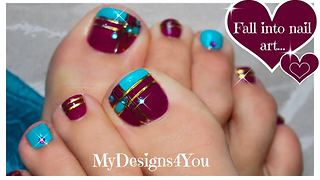 Beautiful block toenail art tutorial