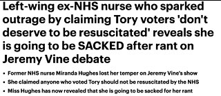 Left-wing ex-NHS nurse Conservatives 'don't deserve to be resuscitated'