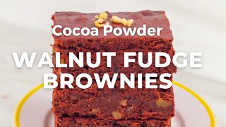 Fudge Brownies with Cocoa Powder | Eggless Walnut Chocolate Brownies - Flavours Treat
