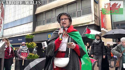 Cardiff standing in solidarity with women in Gaza, Queen Street - Speech