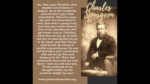 Charles Spurgeon Sermon - "The Comforter"