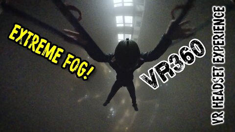 VR base jump experience - leaping off a building into thick fog