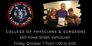 Huge Protest At The College Of Physician's & Surgeons In Vancouver BC Oct 7th