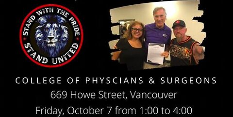 Huge Protest At The College Of Physician's & Surgeons In Vancouver BC Oct 7th