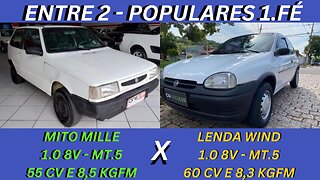 ENTRE 2 CARROS - FIAT UNO MILLE X CHEVROLET CORSA WIND - ECONOMICOS E INDESTRUTIVEIS