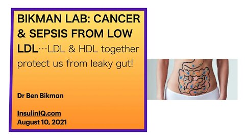 Dr Bikman's Lab 4: CANCER & SEPSIS FROM LOW LDL...LDL & HDL together protect our body from leaky gut