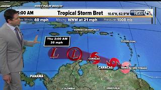 Bret to dump rain over Venezuelan coast, SE Caribbean