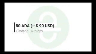 Finalizado - Airdrop - Cardano - 80 ADA (~ $ 90 USD) - hoje (10 de março de 2021)