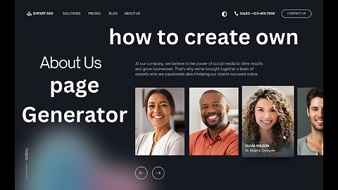 how to create own About us page generator tools by using chat GPT