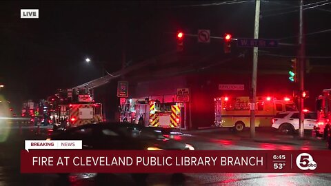 Flames break out at Cleveland Public Library branch