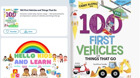 100 First Vehicles and Things that Go | Reading to kids aloud