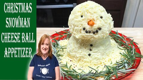 CHRISTMAS SNOWMAN CHEESE BALL | Holiday Cheese Ball Appetizer