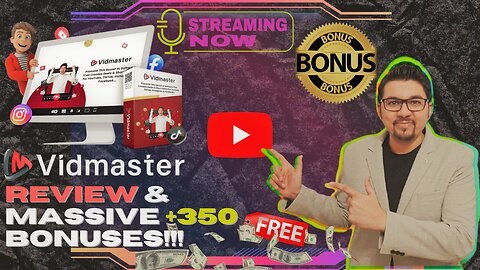 VidMaster Review⚡📲💻AI Software That Creates FB Reels & YT Short Videos💻📲⚡Get FREE +350 Bonuses💲💰💸