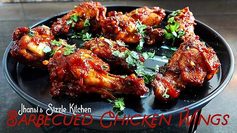 Barbecued Chicken Wings 🍗 Quick, easy and tasty meat snack 3-minute oven recipe video #Food