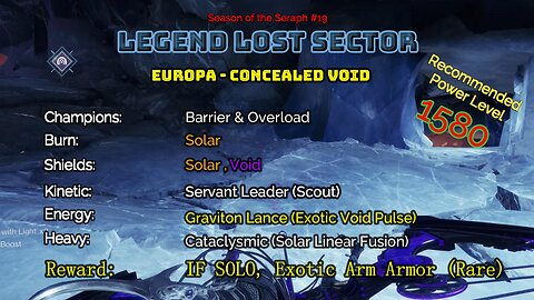 Destiny 2 Legend Lost Sector: Europa - Concealed Void on my Titan 1-13-23