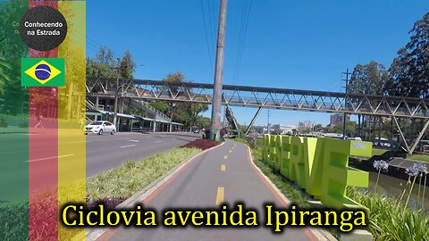 🚴‍♂️🌞 Pedalando por Porto Alegre, ciclovia da avenida Ipiranga.