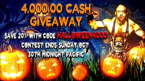 Halloween 4,000.00 Cash Giveaway Contest Ryback’s Feed Me More Nutrition